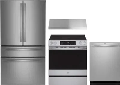 4 Piece Package Includes Refrigerator, Range, Hood And Dishwasher